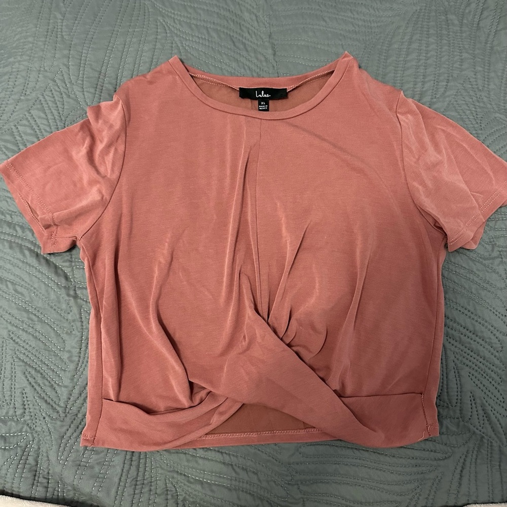 Dusty pink lulus crop top
